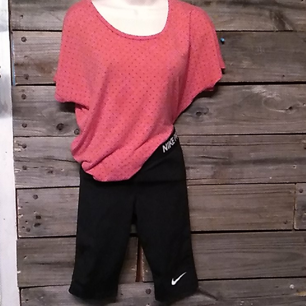 Nike Dri-fit T-shirt and Nike Pro Bike shorts